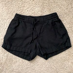 Old Navy Mid Rise Linen Blend Black Shorts